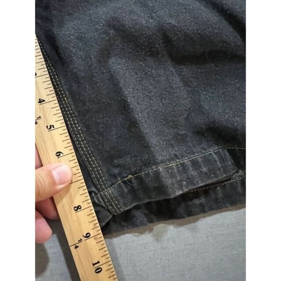 Faded Glory Carpenter Shorts Mens 50 Black Denim Pocketed Belted Button Men NWOT - Picture 9 of 10